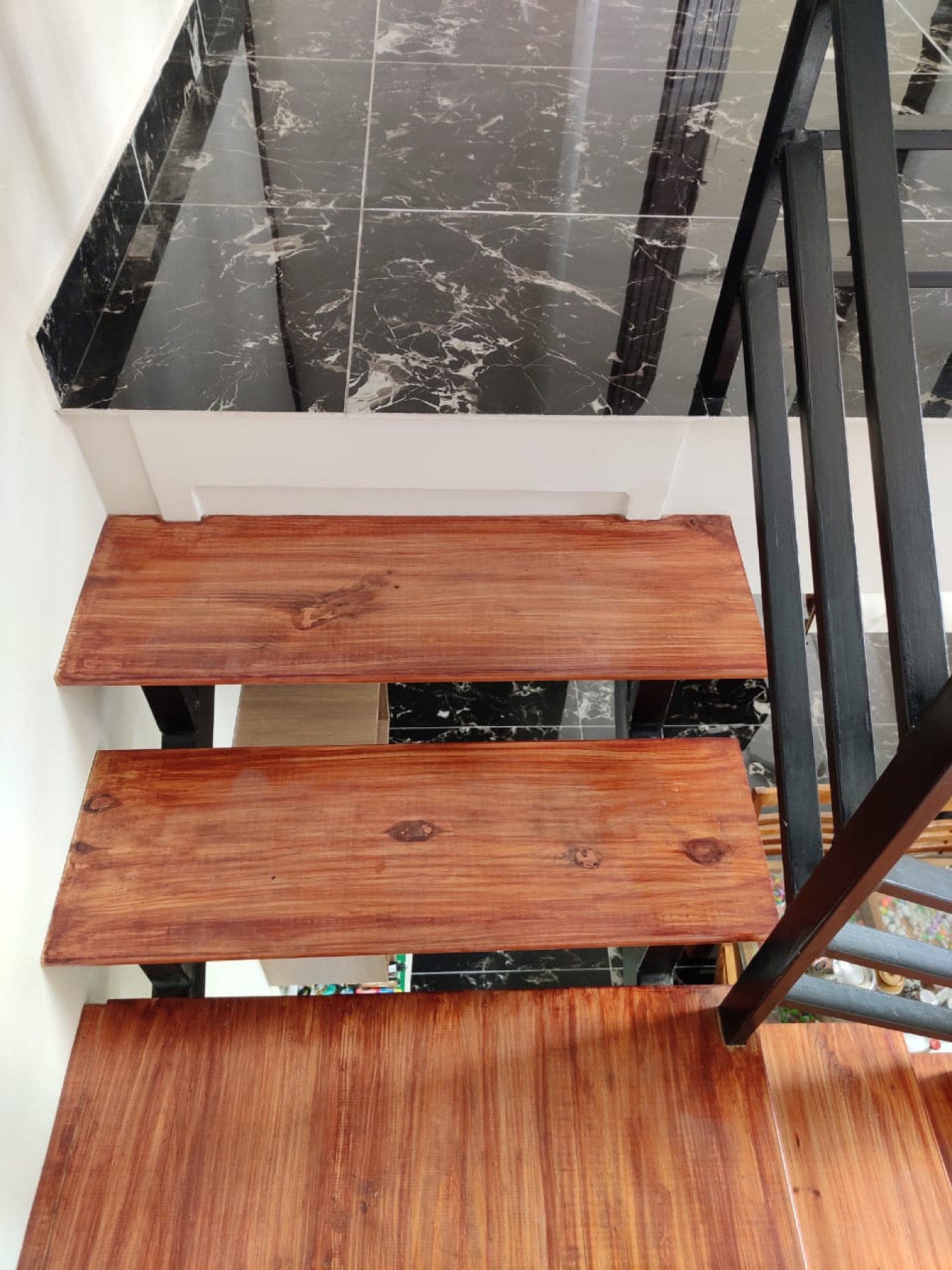 Floating steps over marble